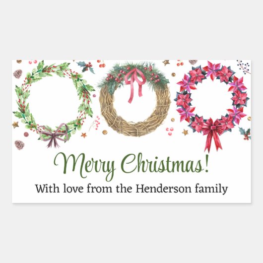 Weihnachtsfeier Rechteckiger Aufkleber (Vorderseite)