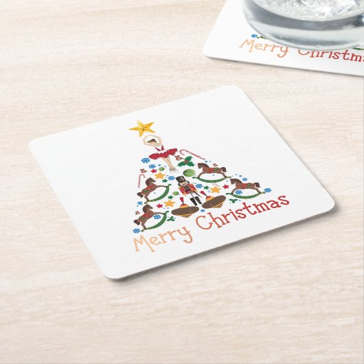 Weihnachtsfeier Rechteckiger Pappuntersetzer (angewinkelt)