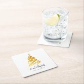 Weihnachtsfeier Rechteckiger Pappuntersetzer (Vor Ort)