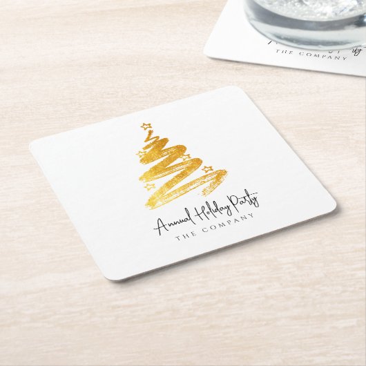 Weihnachtsfeier Rechteckiger Pappuntersetzer (angewinkelt)