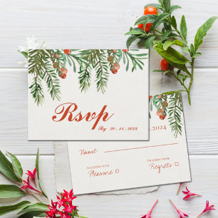 Weihnachtsfeier Red Berries RSVP Postkarte