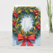 Weihnachtsfeier Red Bow Holiday Karte (Rückseite)