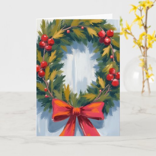 Weihnachtsfeier Red Bow Holiday Karte (Gelbe Blume)