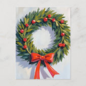 Weihnachtsfeier | Red Bow Merry Feiertagspostkarte (Vorderseite)
