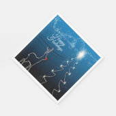 Weihnachtsfeier Rentier Baum Blauer Himmel Glänzen Serviette (Ecke)