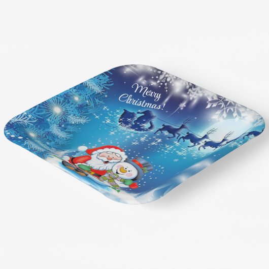 Weihnachtsfeier Rentier Snowman Paper P Pappteller (Gewinkelt)