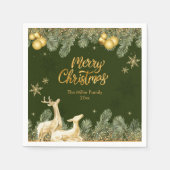 Weihnachtsfeier Rentiere und Schneeflocken Serviette (Vorderseite)