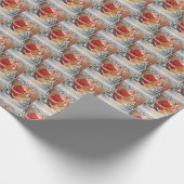 Weihnachtsfeier Retro Weihnachtsmann Rentiere Geschenkpapier (Ecke)