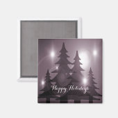 Weihnachtsfeier Rosa Bäume Feiertag Winter Elegant Magnet (Vorderseite/Rückseite)