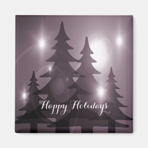 Weihnachtsfeier Rosa Bäume Feiertag Winter Elegant Magnet