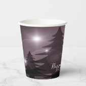 Weihnachtsfeier Rosa Bäume Feiertag Winter Elegant Pappbecher (Vorderseite)