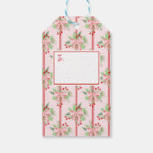 Weihnachtsfeier Rosa-Bow-Geschenk-Tag Geschenkanhänger (Rückseite)