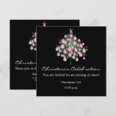 Weihnachtsfeier-Rosa-Themenorientierte Einladung (Vorne/Hinten)