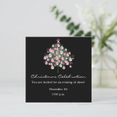 Weihnachtsfeier-Rosa-Themenorientierte Einladung (Stehend Vorderseite)