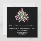 Weihnachtsfeier-Rosa-Themenorientierte Einladung (Rückseite)