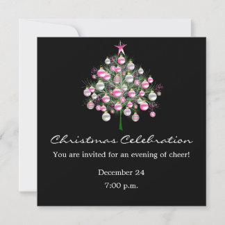 Weihnachtsfeier-Rosa-Themenorientierte Einladung