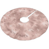 Weihnachtsfeier Rose Gold Personalisiert Holly Pat Polyester Weihnachtsbaumdecke (Schrägansicht)