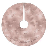 Weihnachtsfeier Rose Gold Personalisiert Holly Pat Polyester Weihnachtsbaumdecke (Vorderseite)