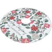 Weihnachtsfeier Rot Grün Floral Polyester Weihnachtsbaumdecke (Schrägansicht)