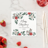 Weihnachtsfeier Rot Grün Floral Serviette (Beispiel)