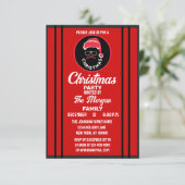 Weihnachtsfeier Rot Schwarz Einladung (Stehend Vorderseite)
