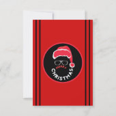 Weihnachtsfeier Rot Schwarz Einladung (Rückseite)