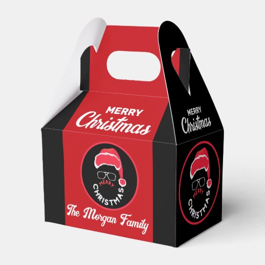 Weihnachtsfeier Rot Schwarz Geschenkschachtel (Vorderseite)