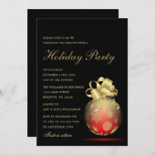 Weihnachtsfeier Rot und Gold Einladung (Vorne/Hinten)