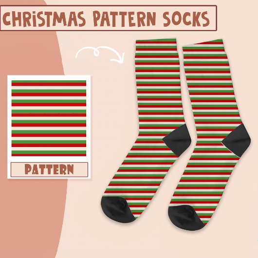 Weihnachtsfeier Rot und Grün Muster Socken