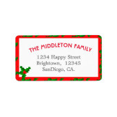 Weihnachtsfeier Rote Grenze Adressaufkleber (Vorne)