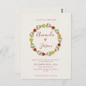 Weihnachtsfeier Rote Grüne Blumenhochzeit Postkarte (Vorne/Hinten)