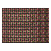 Weihnachtsfeier Rote Kerzen Grüne Blätter Tischdecke (Vorderseite (Horizontal))