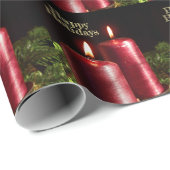 Weihnachtsfeier Rote Kerzen Winterfeiertage Geschenkpapier (Rolleneckpunkt)