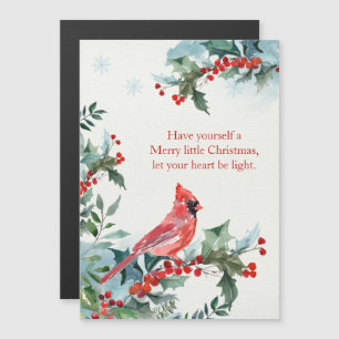 Weihnachtsfeier, roter Kardinal Magnetkarte