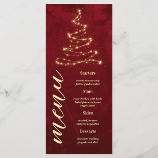 Weihnachtsfeier Roter Samt mit Baum Manu Karte