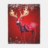 Weihnachtsfeier rotes Rentier Winterferien Fleecedecke (Vorderseite)