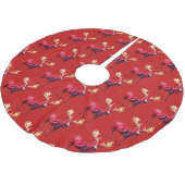 Weihnachtsfeier Rotes Rentier Winterferien Polyester Weihnachtsbaumdecke (Schrägansicht)