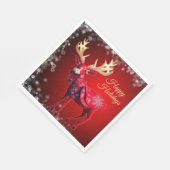 Weihnachtsfeier Rotes Rentier Winterferien Serviette (Ecke)