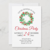 Weihnachtsfeier Rotes Skript Feiertag Einladung (Vorderseite)