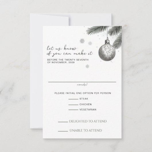 Weihnachtsfeier RSVP Karte (Vorderseite)