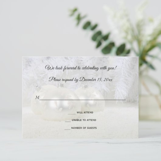 Weihnachtsfeier RSVP Karte (Stehend Vorderseite)