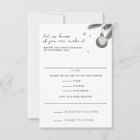 Weihnachtsfeier RSVP Karte (Vorderseite)