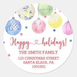 Weihnachtsfeier Rücksendeadresse Runder Aufkleber