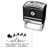 Weihnachtsfeier Rücksendeadresse Santa Claus Sleig Permastempel (Beispiel)