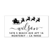 Weihnachtsfeier Rücksendeadresse Santa Claus Sleig Permastempel (Design)