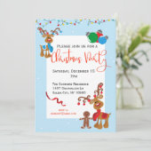 Weihnachtsfeier Rudolph Einladung (Stehend Vorderseite)