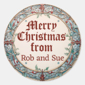 Weihnachtsfeier Runder Aufkleber (Vorderseite)