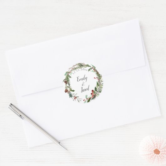 Weihnachtsfeier Runder Aufkleber (Umschlag)