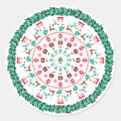 Weihnachtsfeier Runder Aufkleber (Vorderseite)