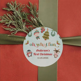 Weihnachtsfeier Runder Aufkleber